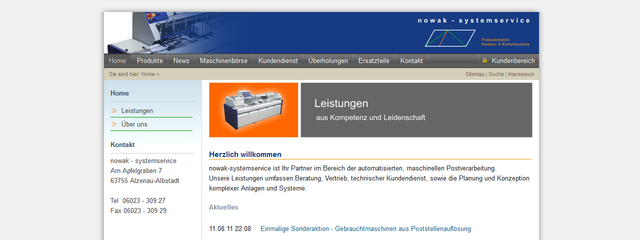 Webseite auf Basis TYPO3 CMS