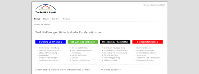 Webseite auf Basis TYPO3 CMS